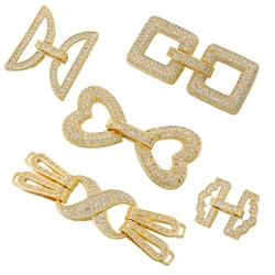 ZHUKOU clasp hooks for jewelry making supplies square Cubic zirconia hooks accessories Bracelet jewelry material wholesale VK182