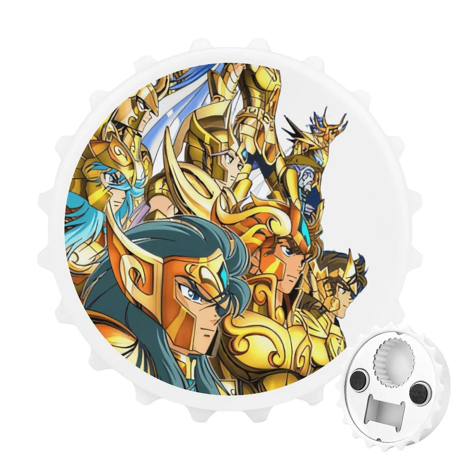 

Refrigerator Magnet Bottle Opener Magnetic Attraction Alloy Material Saint Seiya Gold Saint Knights of The Zodiac Goods