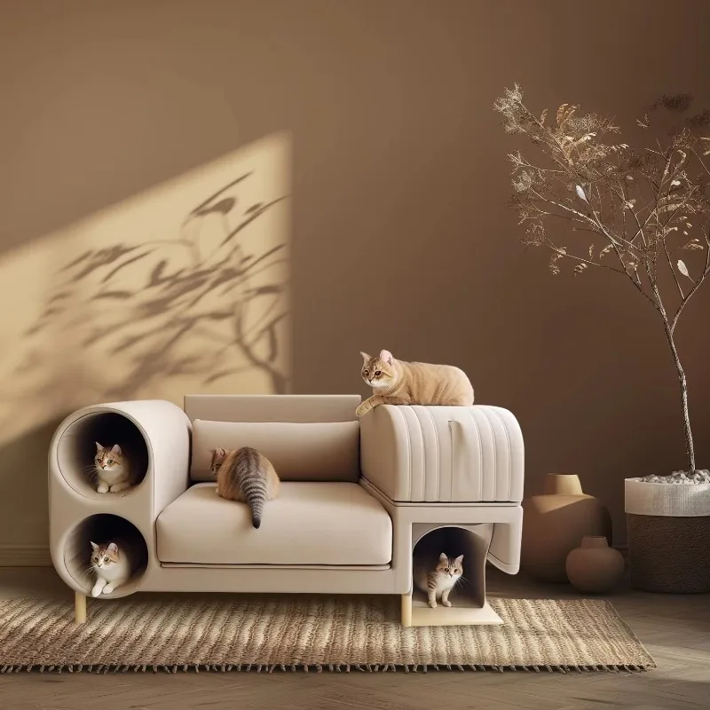 3D-printing Cat House Apartment Cave Modern Cat Furniture Table Luxury Cat Bed Furniture for Pet Toys and Supplies