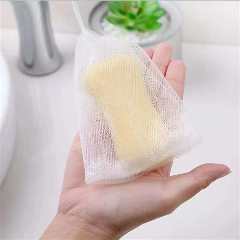Bolsa de malla de espuma conveniente, duradera, fácil de usar, ecológica, se puede reutilizar, bolsillo de jabón de malla para ducha, espuma de conveniencia
