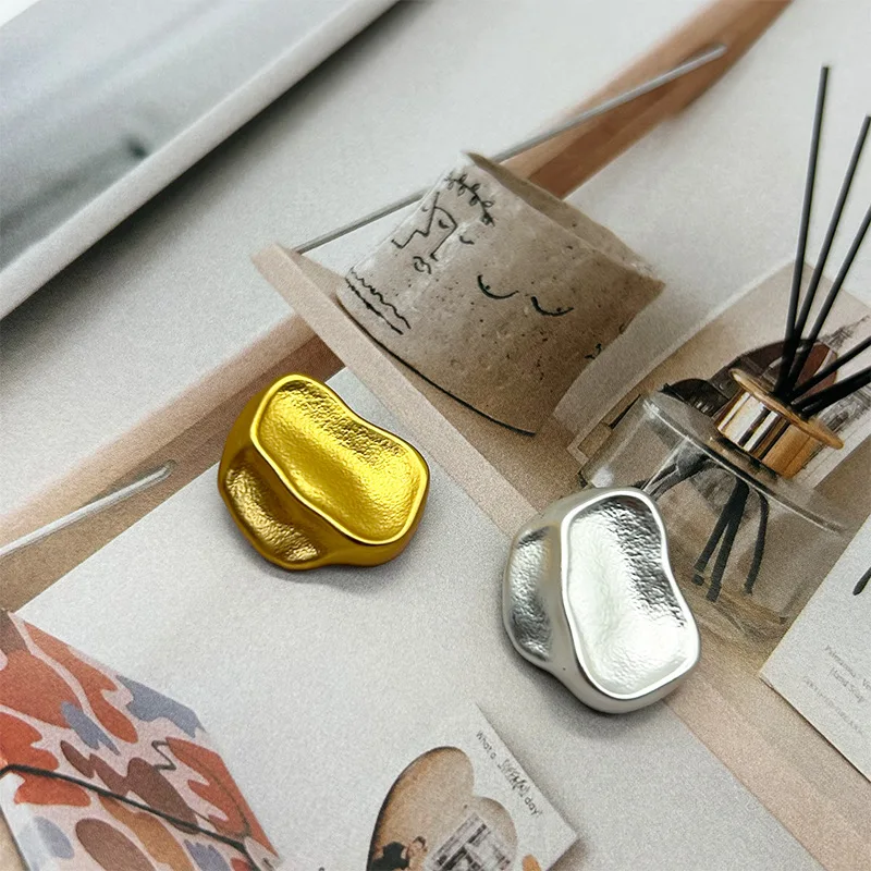 10PCS Of Fashionable Concave Irregularly Shaped Metal Button Irregular Vintage Decorative Buttons