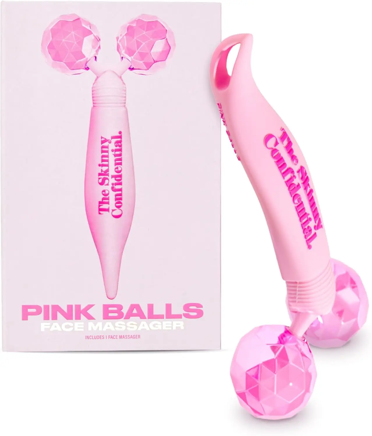 

Facial Roller Massager for Sculpting, De-Puffing & Tightening Skin - Pink Balls