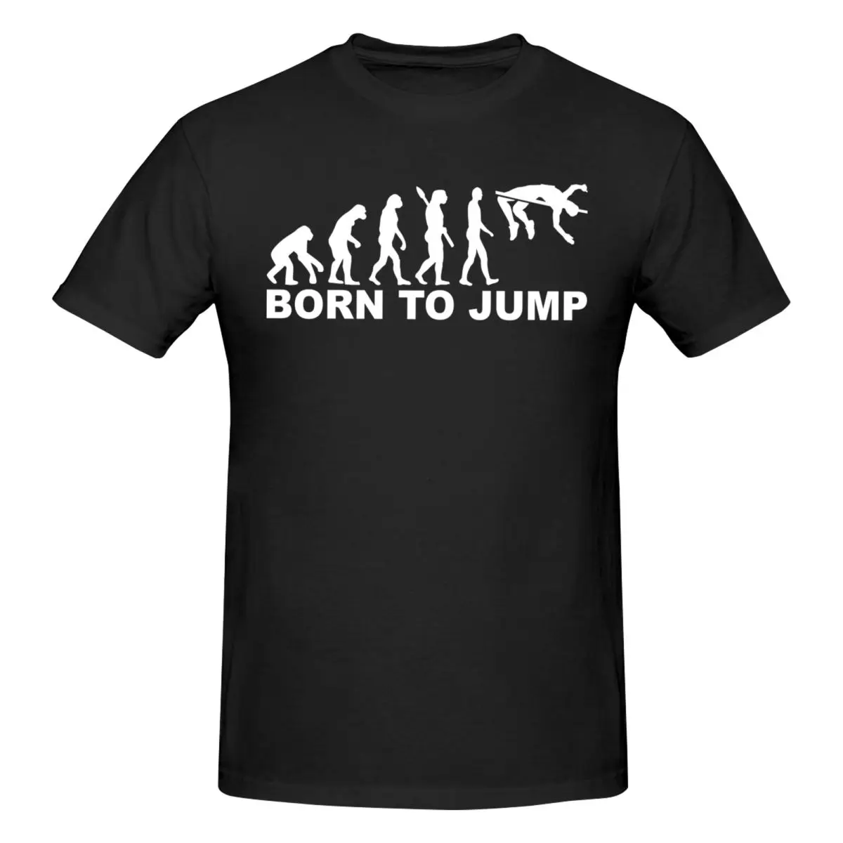 Men Evolution High Jump T Shirt Vintage Cotton Tshirt Men