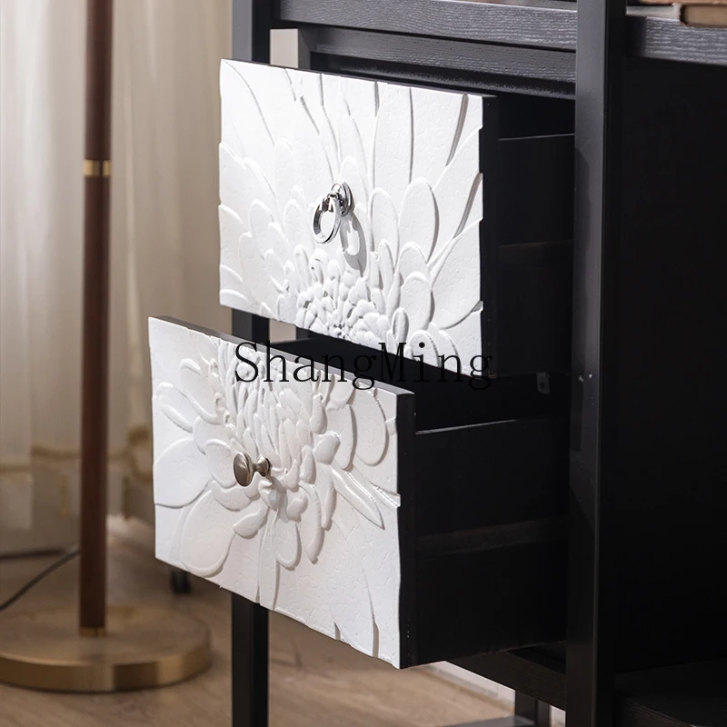 CL  storage multi-layer storage rack wrought iron with locker entrance against the wall retro grid