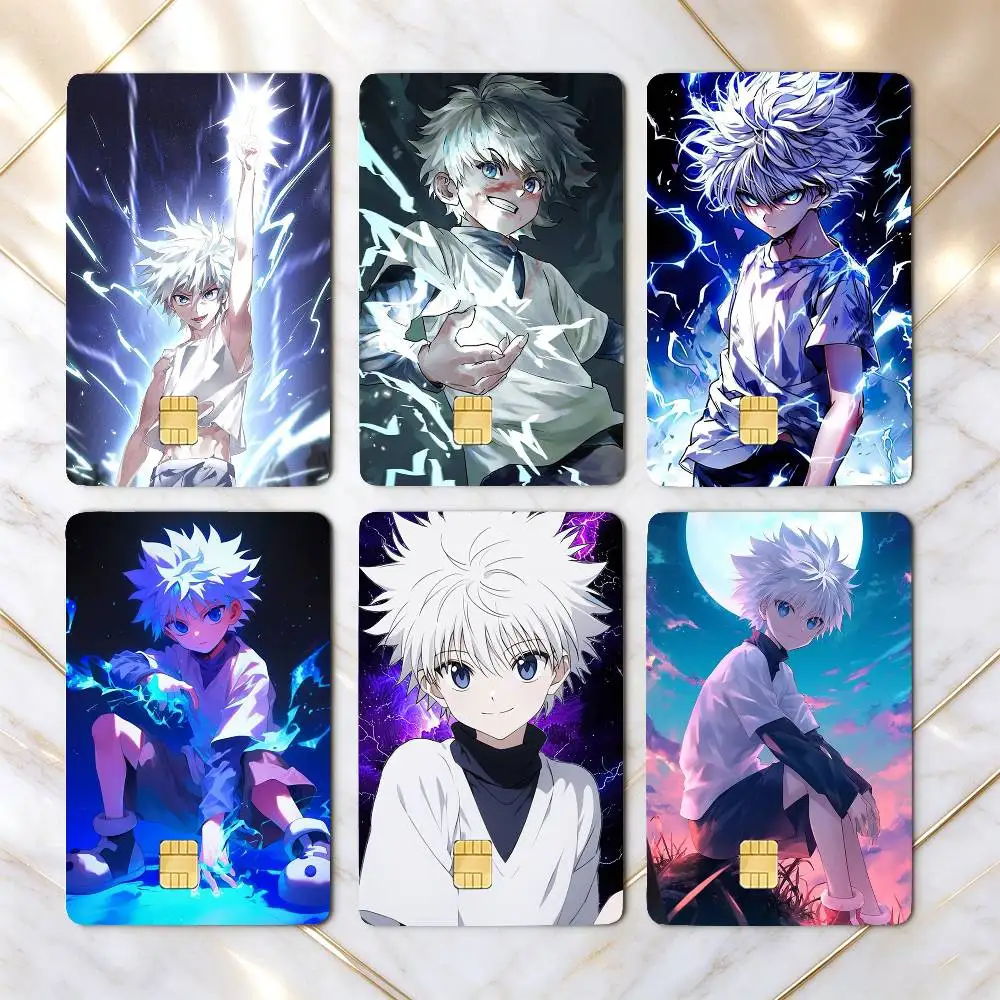 Killua Zoldyck Hunter  Credit Card HD Stickers Small Chip Waterproof Sticker Game Card Decal Gift