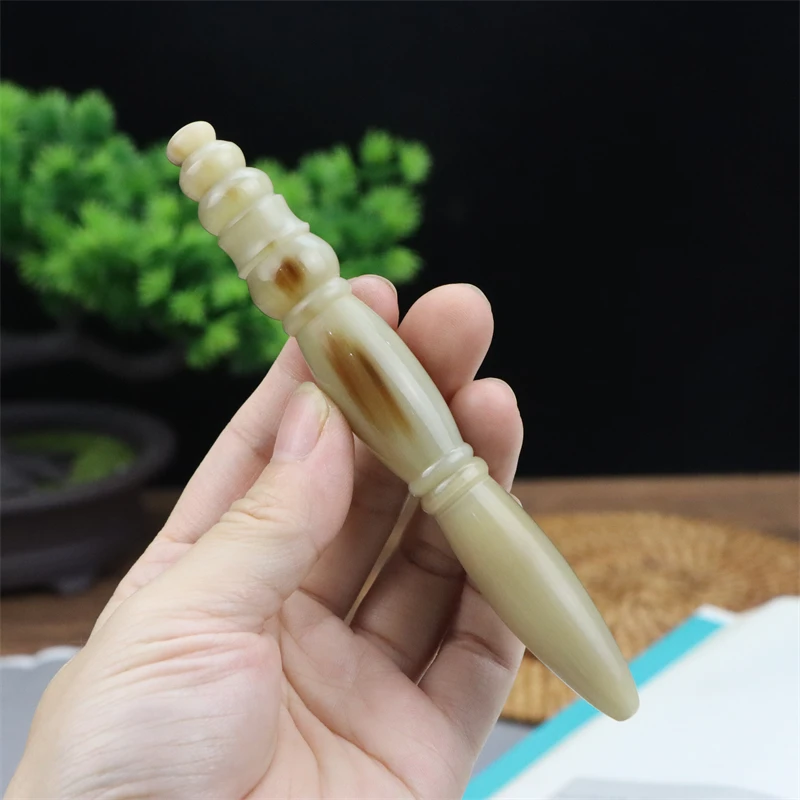 Premium African Flower Cow Horn New Creative Steel F 0.5mm Nib High-grade Collectible Hobby Pens Luxury Pen Office Supplies