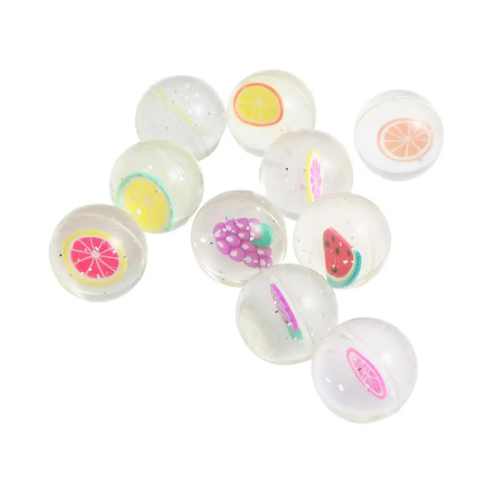 Outdoor Sports 10pcs/lot Clear Floating Bath Toys Bouncing Balls Bouncy Balls Fruits Jumping Balls