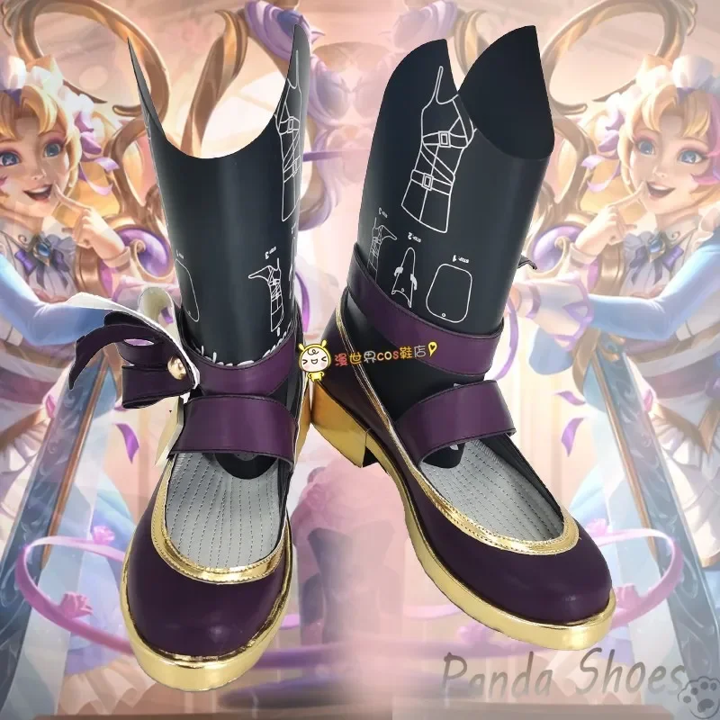 

LOL Gwen Cosplay Shoes Comic Anime Game League of Legends Cos Purple Boots Cosplay Costume Prop Shoes for Con Halloween Party
