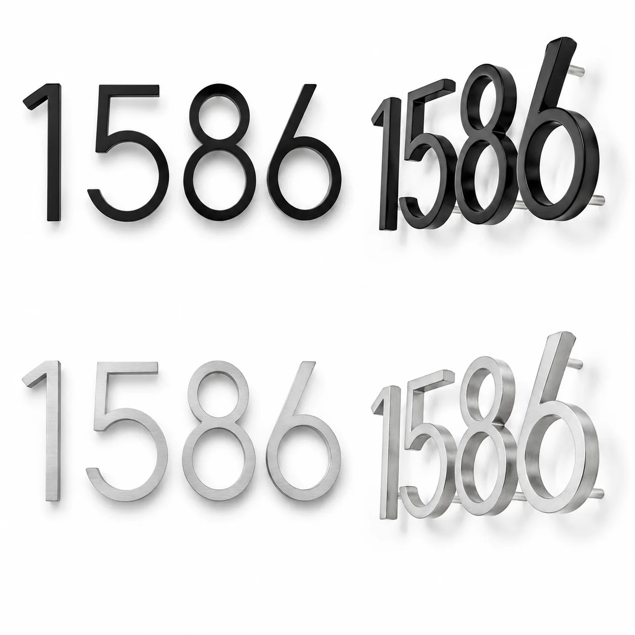 5 Inch Outdoor House Numbers 0-9 Metal Alloy Modern Exterior Number Signs Apartment Address House Number Plate Home Custom Sign