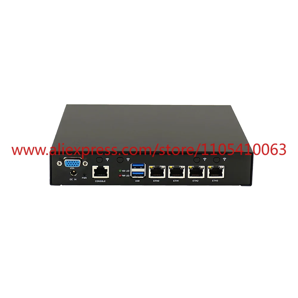 1Pcs J1900 4 LAN Port Firewall Pfsense PC Mini Firewall Router 4G 4 Ethernet Mini PC