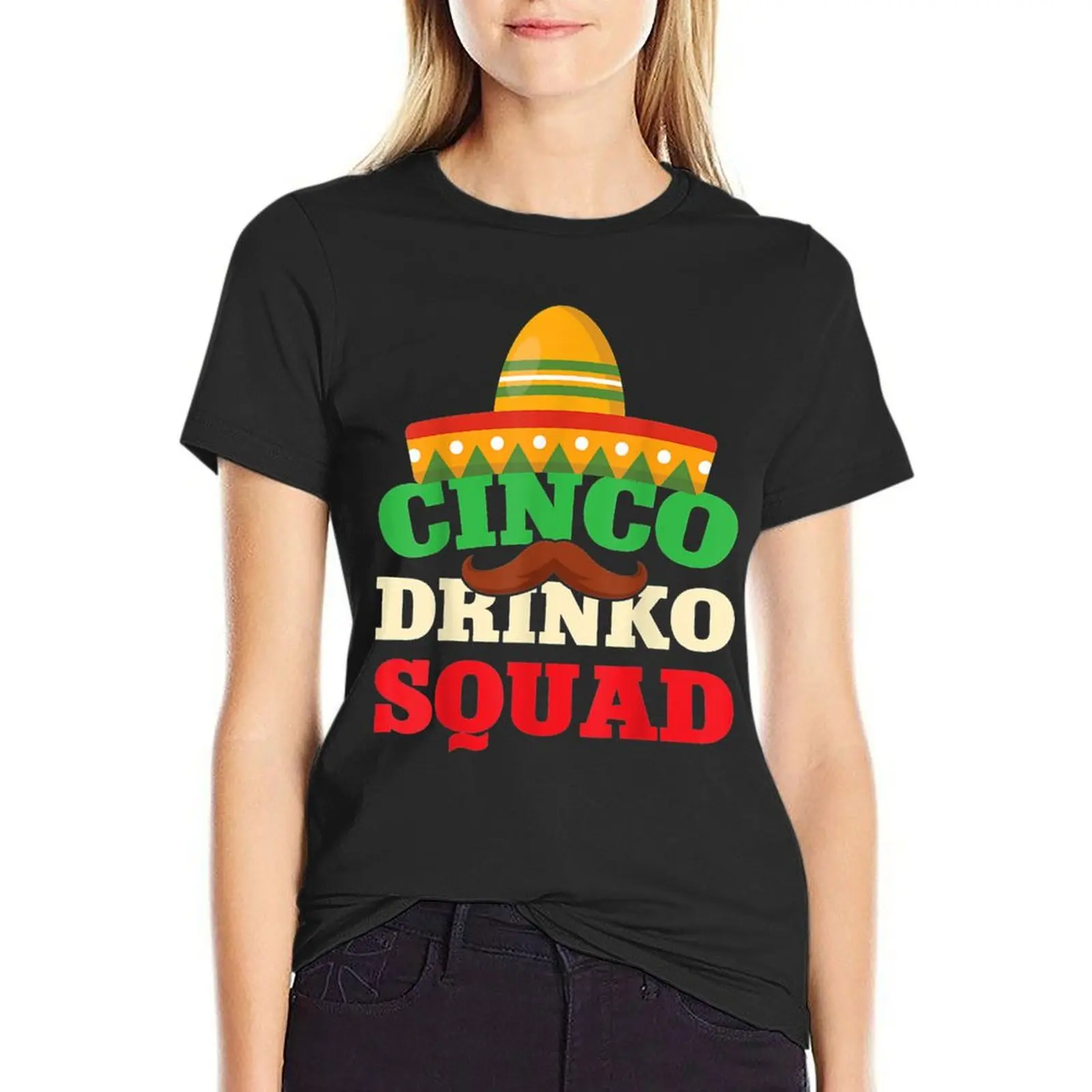 

Cinco Drinko Squad Drinking Fiesta Funny Cinco de T-Shirt summer tops tees lady clothes Womens clothing