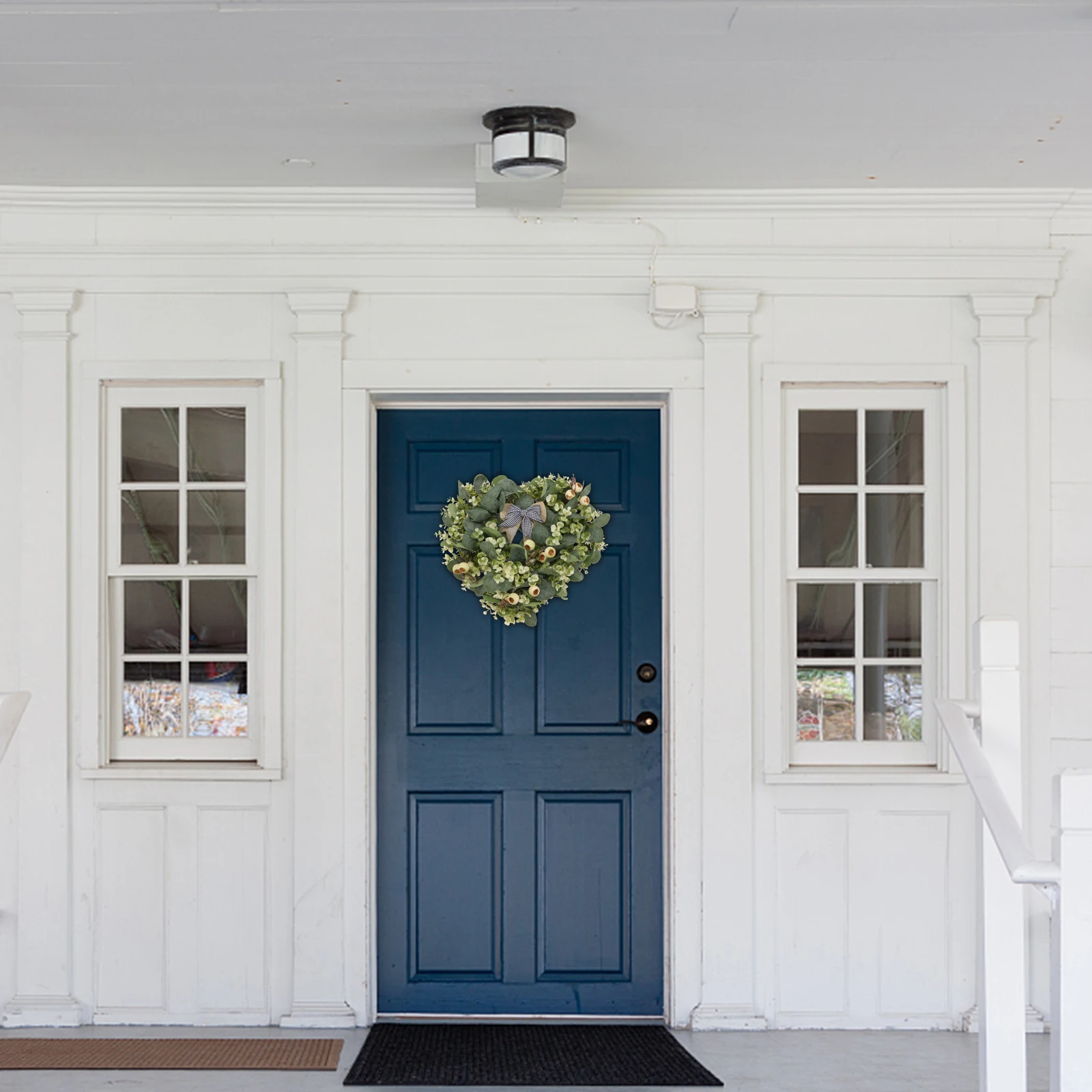 

Artificial Door Wreath Eucalyptus Oilseed Fruit Wedding Decor Heart Shaped Hanging nament Fake Flower Long