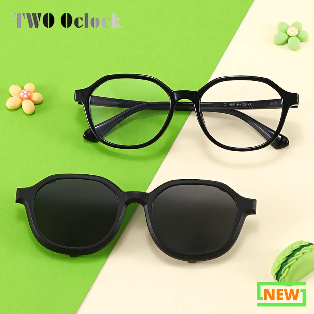 TR90 Child Polarized UV400 Sunglasses Kids Clip On Glasses 2 In 1 Outdoor Anti Glare Myopia Optic Glasses Spectacles Frames