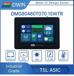 Écran LCD TFT HMI TN avec boîtier, écran tactile, 7 pouces, résolution 800*480 pixels, 16.7M couleurs, DMG80480T070 _ 15WTR