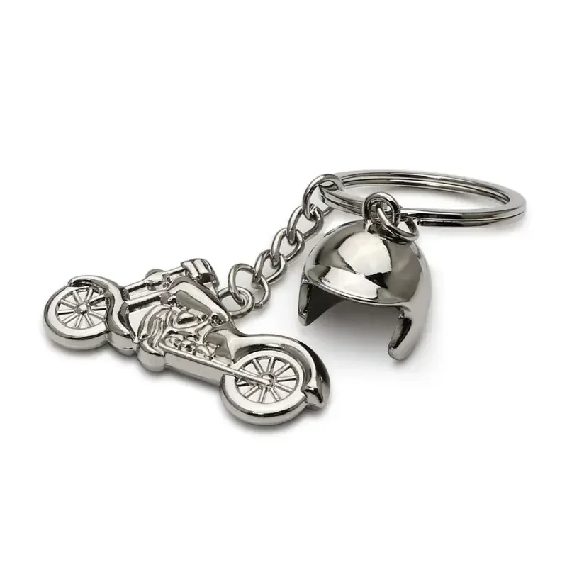 Personalized Creative Motorcycle Helmet Model Metal Car Keychain Man Bag Pendant Car Key Ring Creative Birthday Gift
