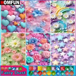 HOMFUN Fairy Dust Rhinestone Painting Crystal Decor Diy Diamond Painting