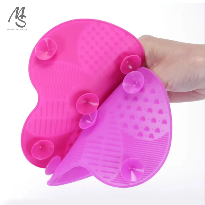 Silicone Maquiagem Brush Cleaner Pad, Leve Sucção Cup, Scrubber Board, Gel Limpeza Mat, Ferramenta de Mão, Acessórios de Beleza, 1Pc