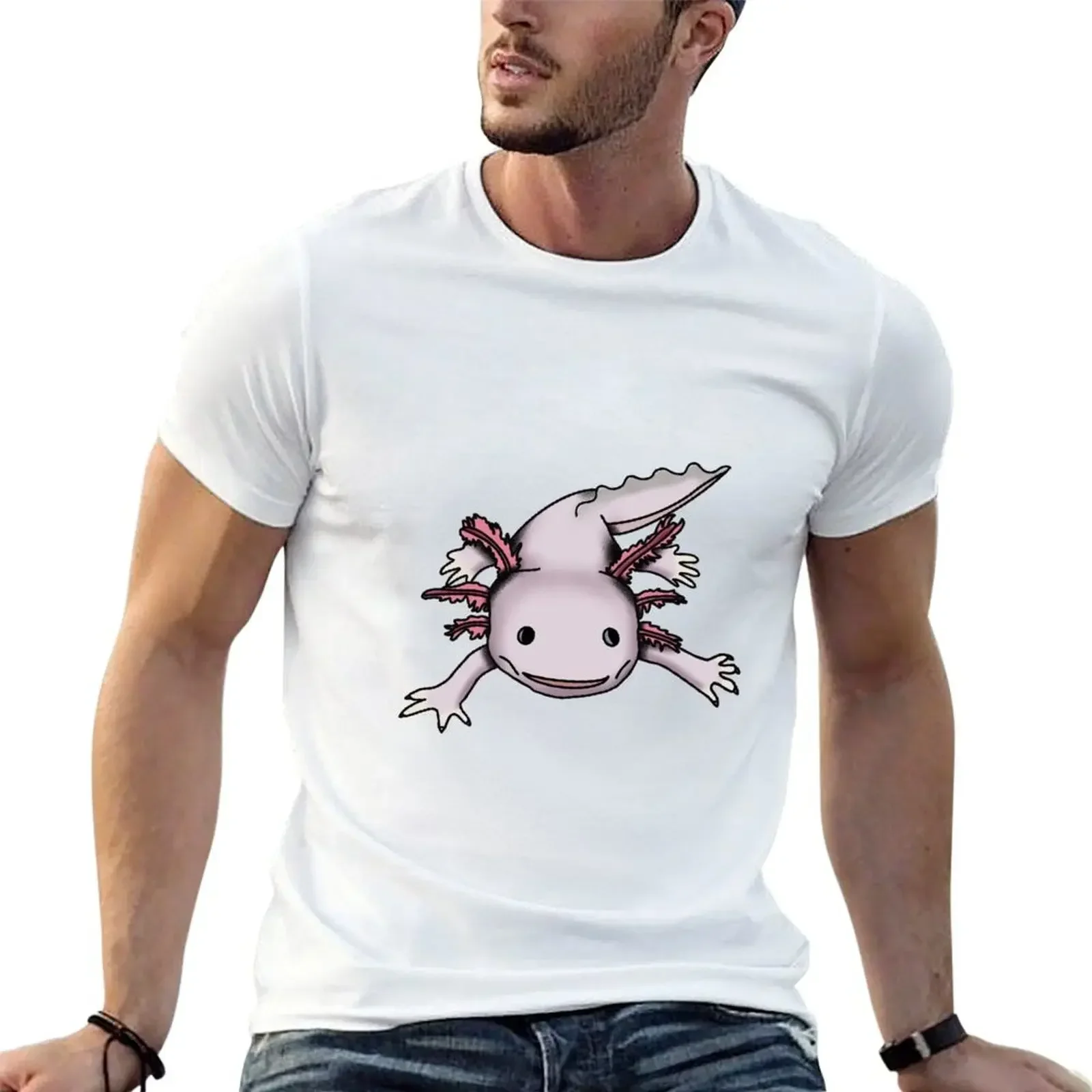 

Cute Axolotl T-Shirt graphic shirts quick drying cute tops baggy shirts cotton t shirt men