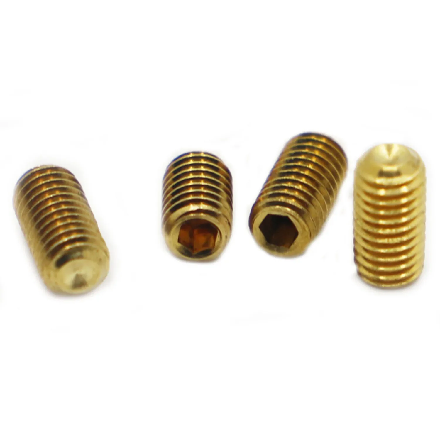 DIN916 M2 M2.5 M3 M4 M5 M6 M8 M10 Brass Hexagon Hex Socket Set Screws With Cup Point Grub Screw Bolts