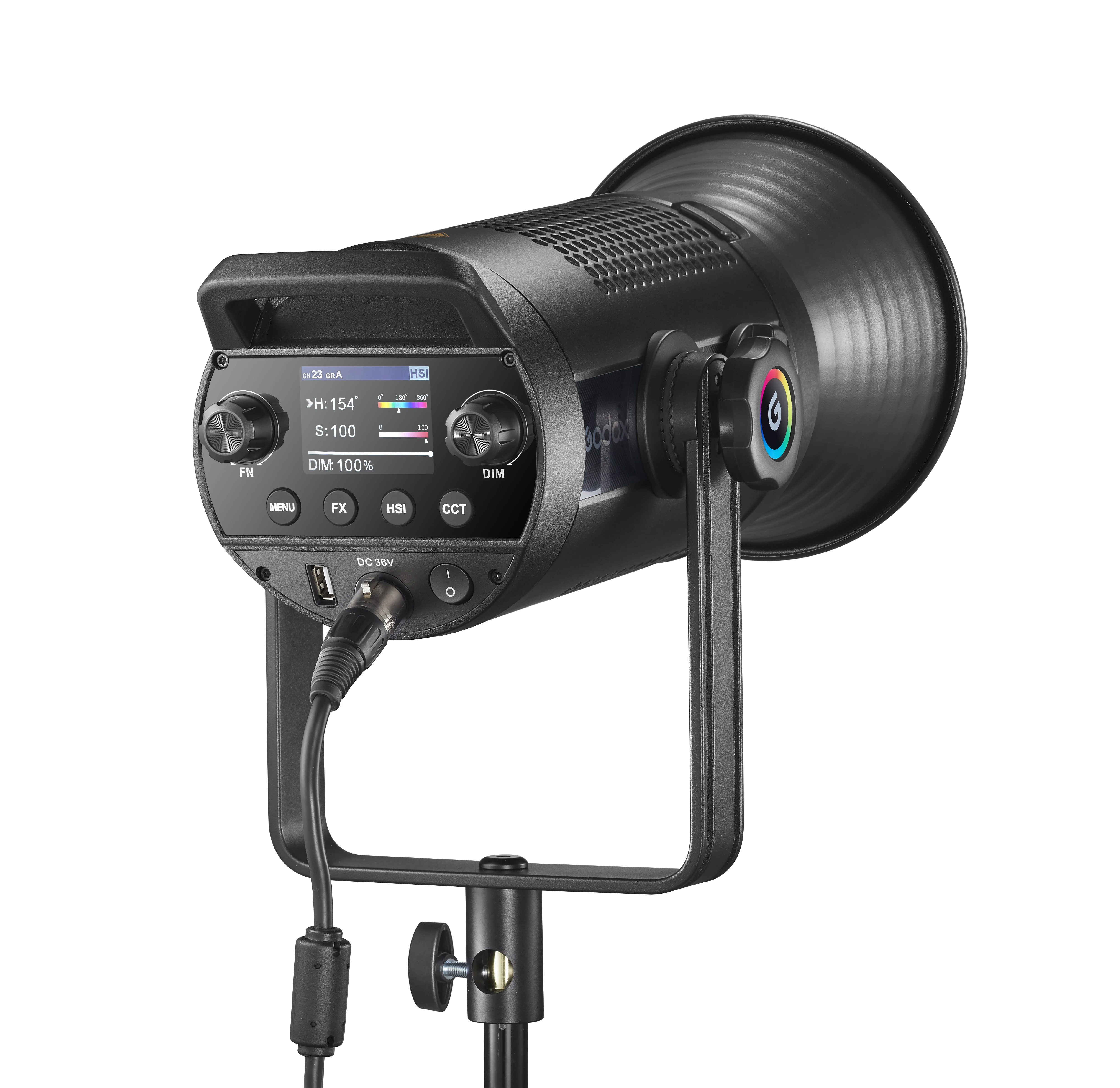 Godox SZ150R RGB Bi-color Zoomable LED Video Light 150W COB Continuous Studio Lighting 16-Channel 6-Group Switch Control Plastic