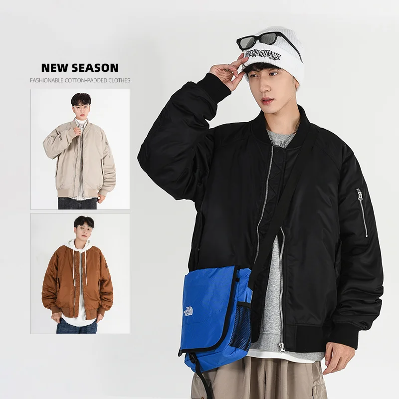 

Trendy Baseball Sle Outdoor Sports Jaet Loose Fit Cotton Men's Coat Autumn Winter New Arrival Comfortable Warm Thiened ...