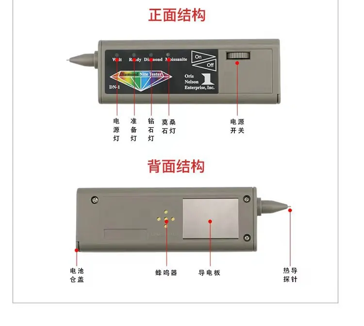 DJMAX Professional High Accuracy Diamond Tester 2 / 3 Gemstone Gem Selector Jewelry Watcher Tool LED Diamond Indicator Test Pen