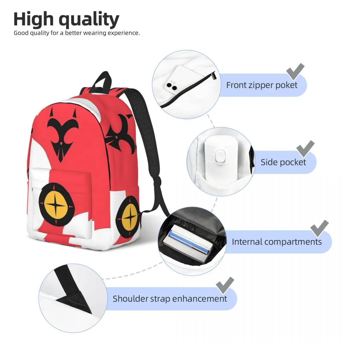 Blitzo Duffle Casual Backpack Sports High School Hiking Travel Helluvaed-Boss  Daypack for Men Women Laptop Canvas Bags