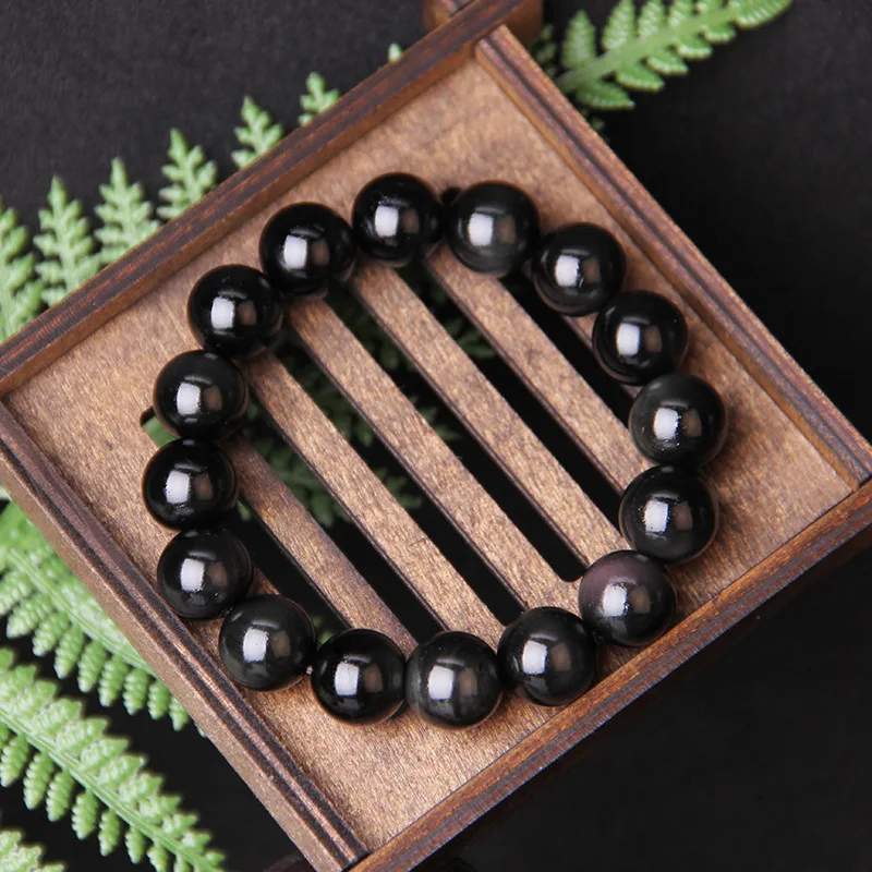 

Natural crystal obsidian bracelet versatile model for friends