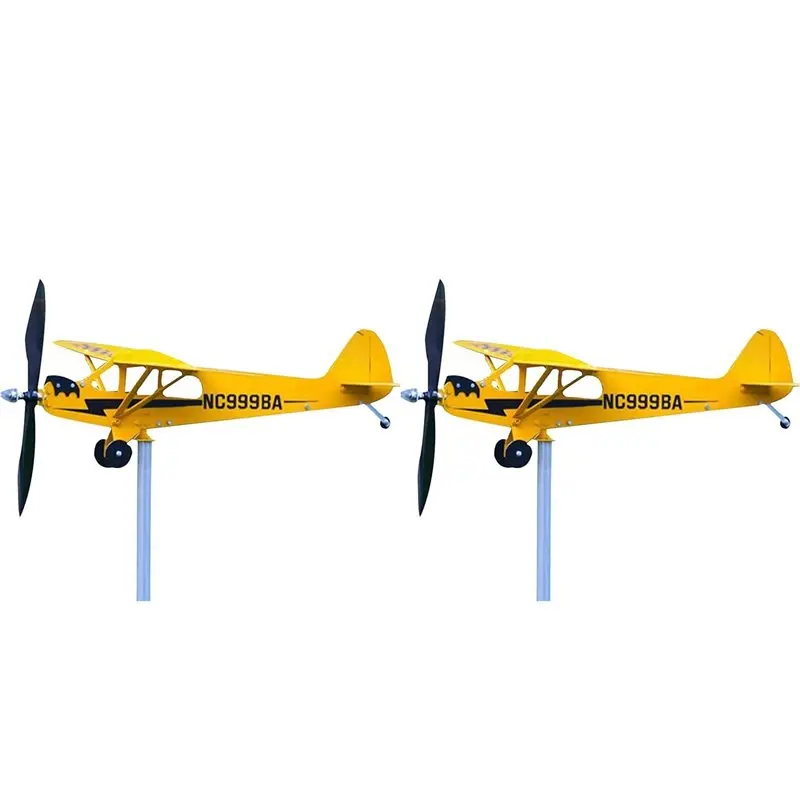 

A008 2X Thyggzjbs Ветроуказатель в виде самолета Piper J3 Cub, уникальная и волшебная 3D-скульптура из металла, кинетическая ветряная мельница для улицы