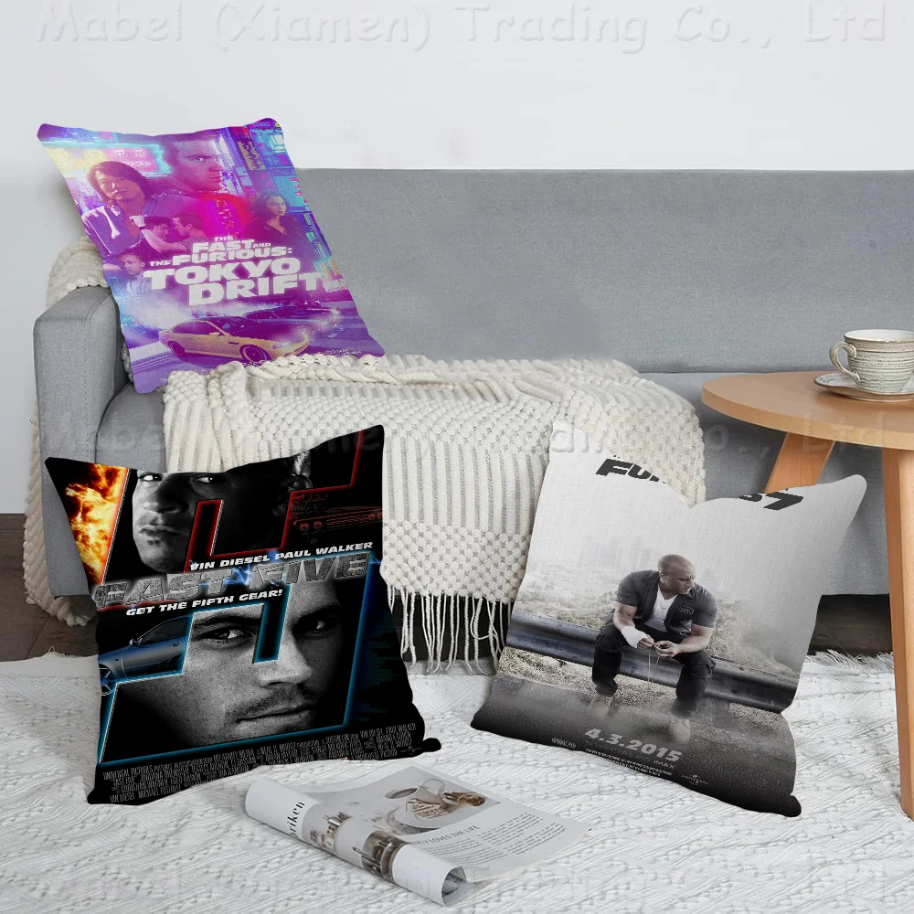 

Fast And Furious Movie Office Cushion Pillowcase Car Cushion Cover45X45CM Lumbar Pillowcase Sofa Pillowcover