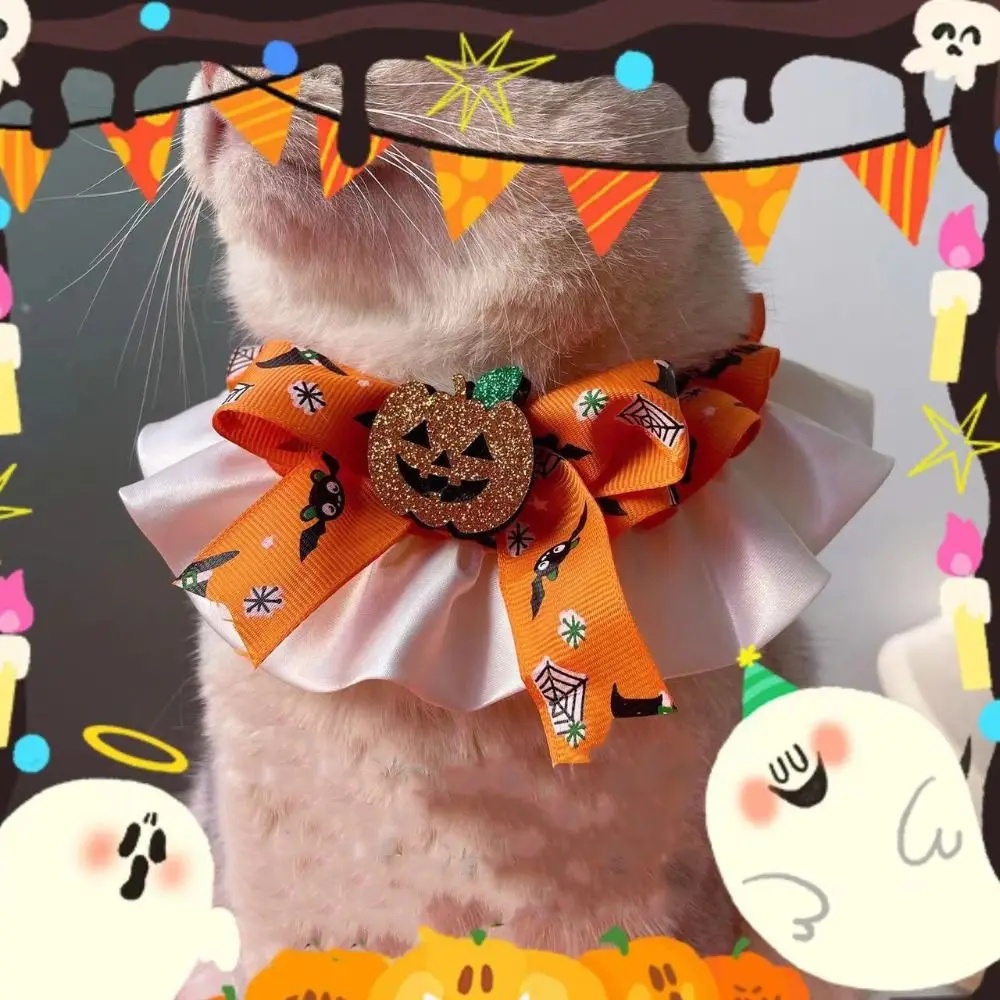 Collier de Citrouille Confortable et Créatif pour Animal de Compagnie, Écharpe Réglable et Mignonne pour Chat et Chien, Bavoir pour Halloween