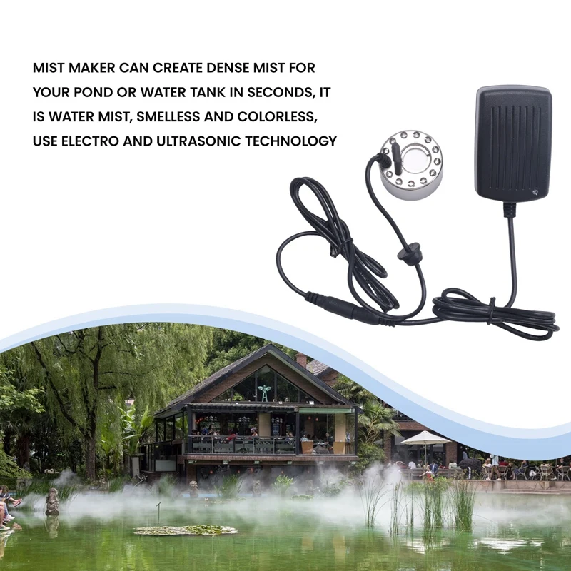 صانع ضباب أميتال 12 مصباح ليد تغيير لون ضباب صانع رذاذ نافورة الماء بركة داخلي في الهواء الطلق مستر مبيدون #4