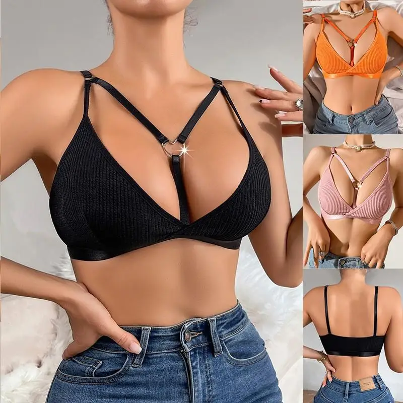 

Sexy Spicy Heart Buckle Small Design Breathable Women's Bra No Steel Ring Underwear Ladies' Bra Comfortable Undergarment
