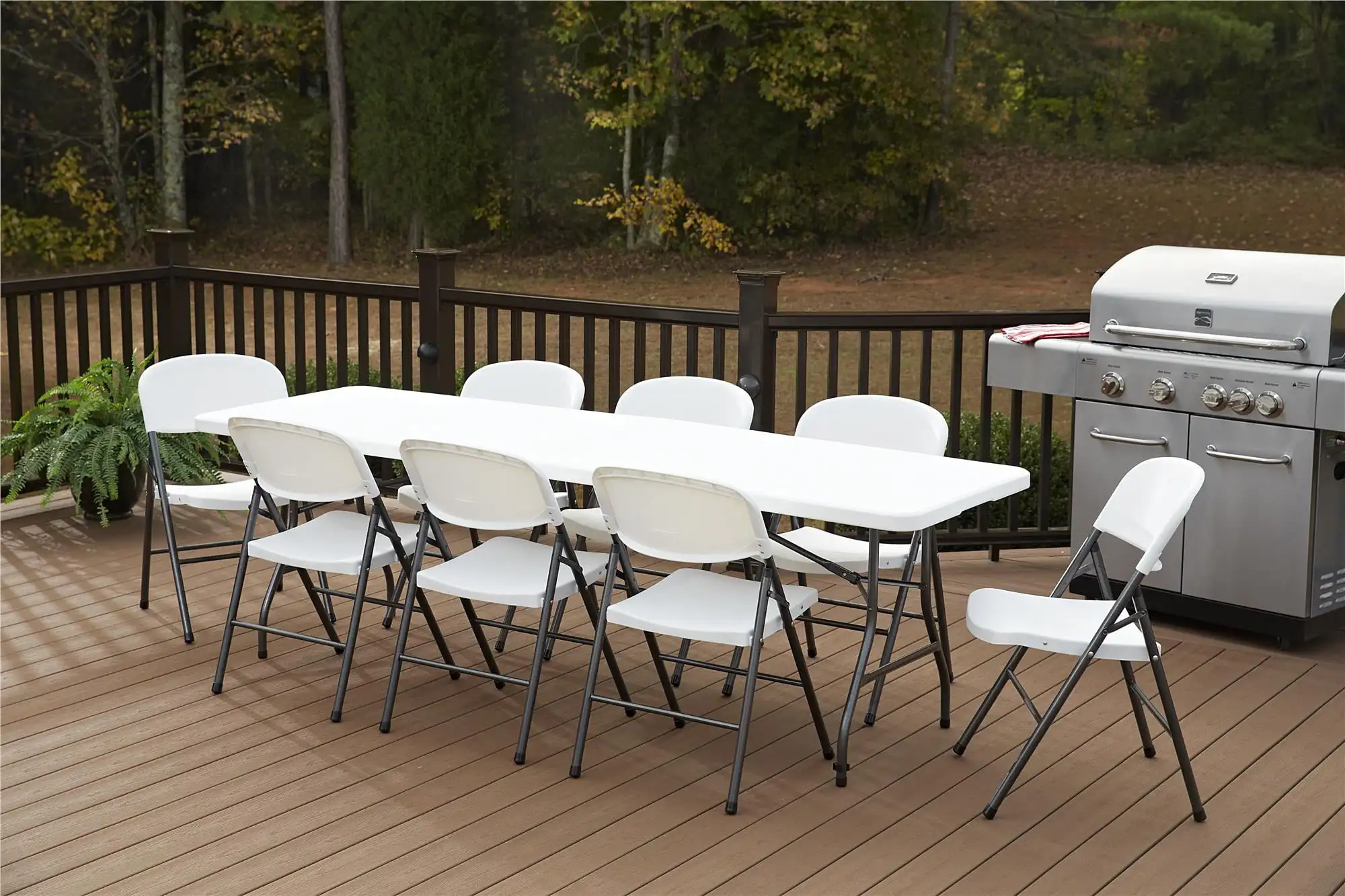 Cosco 8-Fuß Centerfold Klapptisch, Weiß