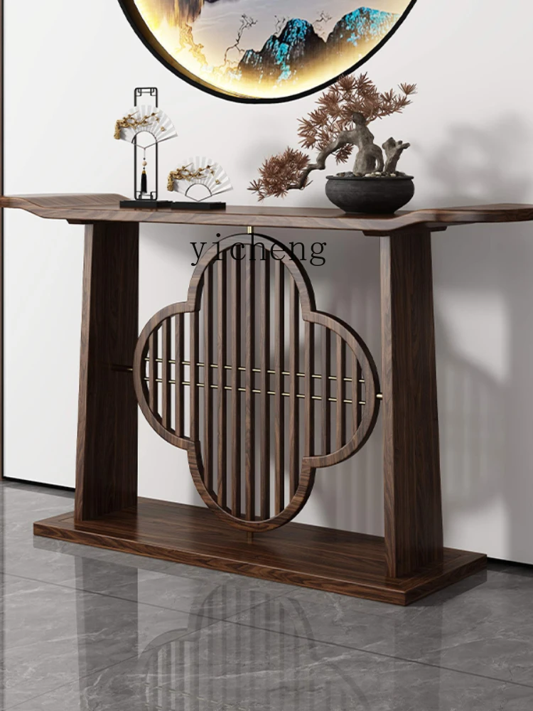 YY New Chinese Style Console Tables Ugyen Wood a Long Narrow Table Living Room Altar against the Wall Entrance Cabinet