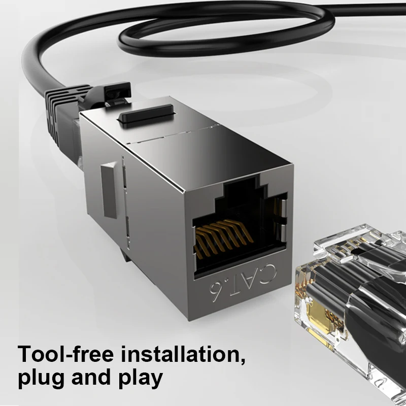 CAT6 Feed-Through Keystone Jack Coupler Shielded RJ45 CAT7 STP In-line Keystone Module Adapter Couplers