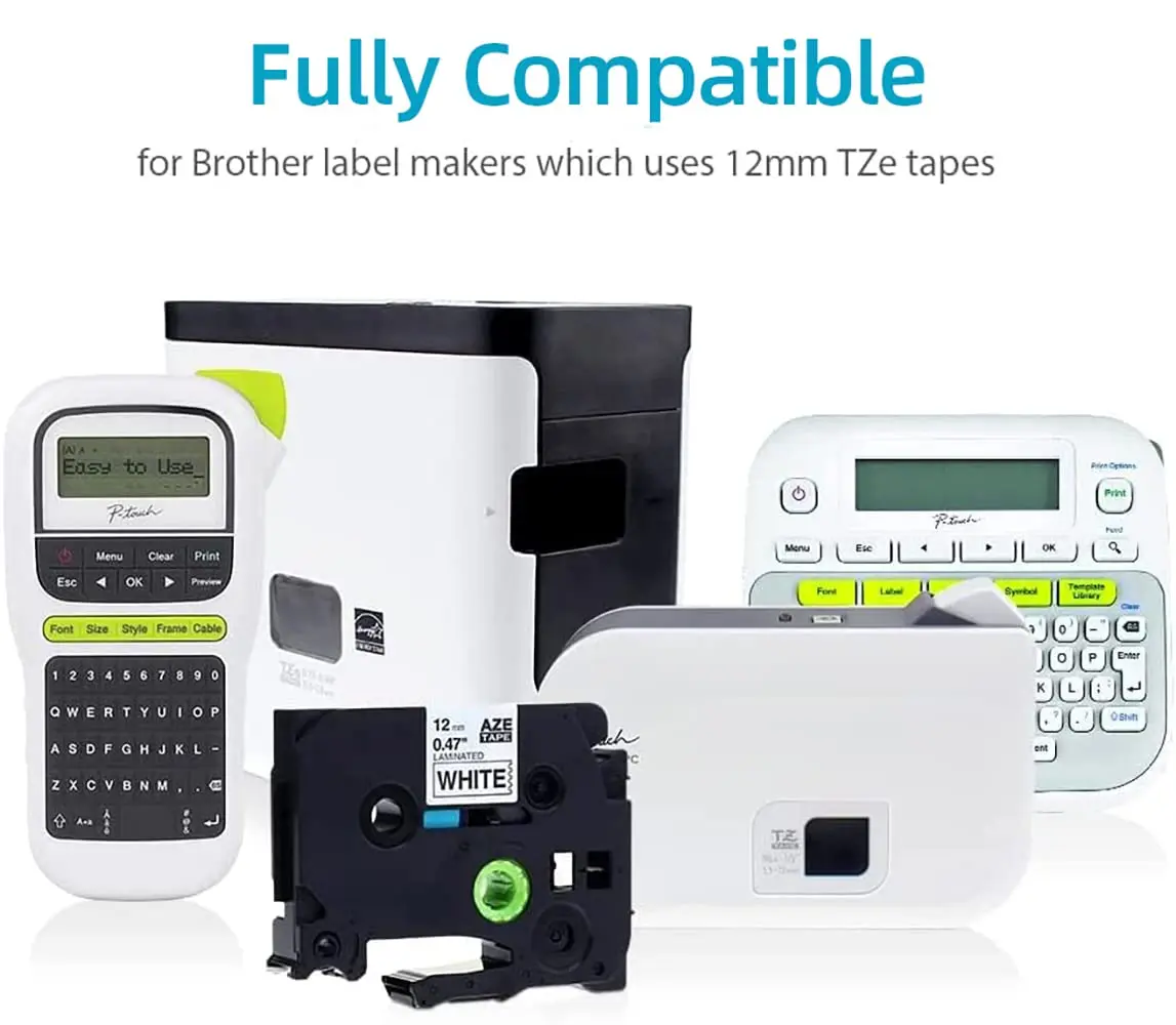 Labelife 5PCS TZe231 HSE231 Tze Label Tape Mix Colors Laminated Waterproof Compatible for Brother P touch Label Maker Tape 12mm