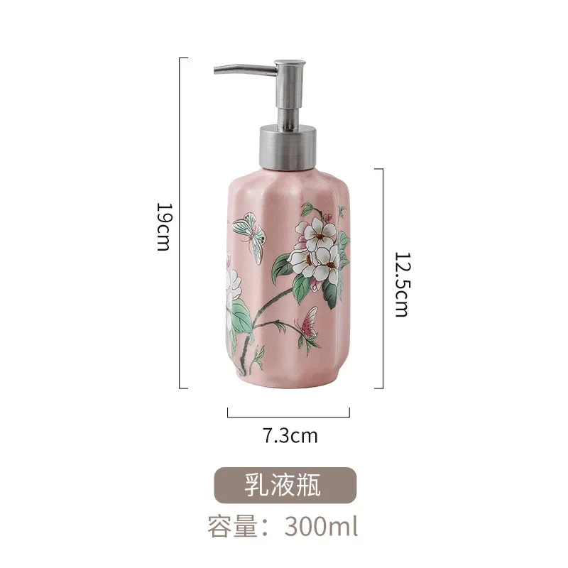 Bathroom High End Shower Gel Bottle Ceramic Lotion Bottles Hand Sanitizer Bottle Liquid Soap Dispensers Shampoo Press Bottle