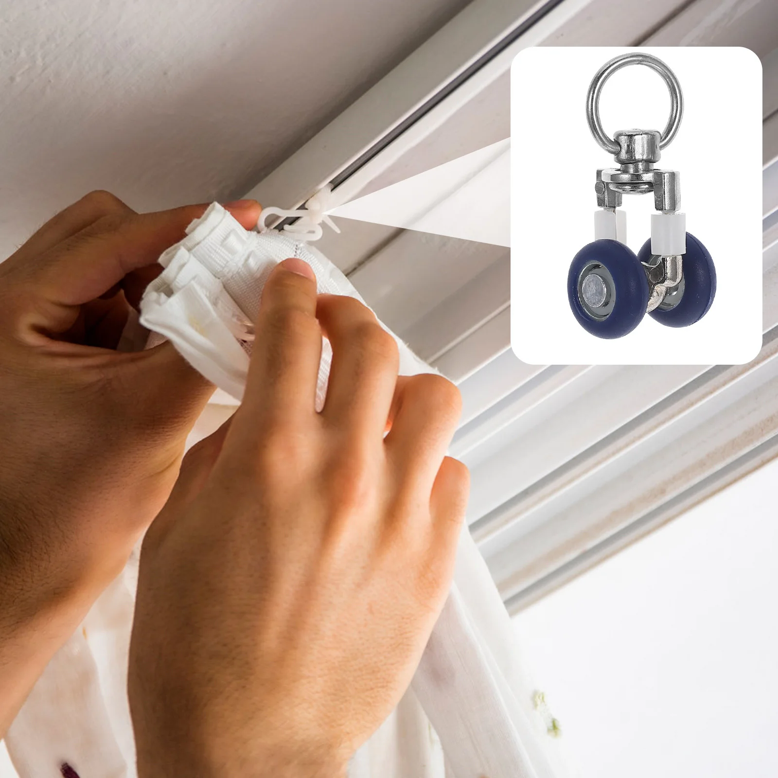 

10Pcs Ceiling Mounted Curtain Track Smooth Sliding Rail Silent Glider System for Drapes Rooms Bedrooms Rv Mute Curtain Track