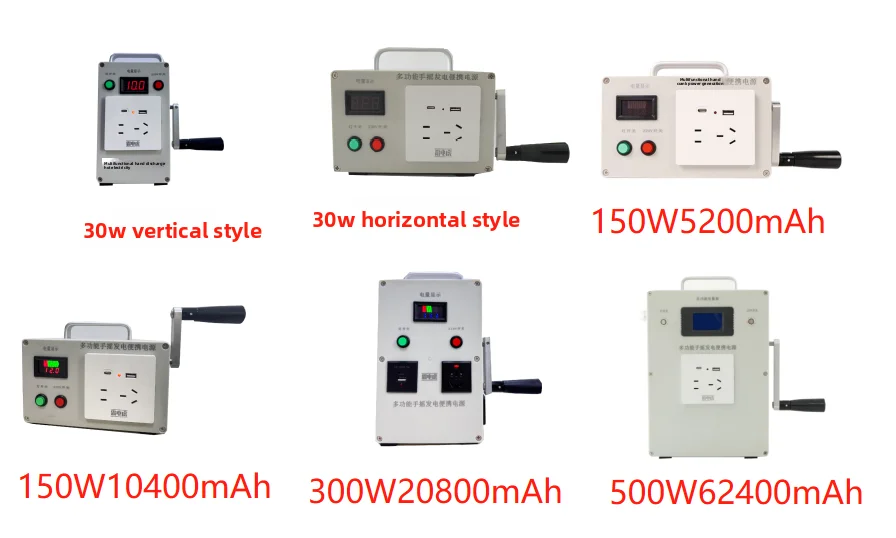 محطة طاقة محمولة مكرنك يدويًا، مدمجة في صمام ثنائي باعث للضوء، توليد الطاقة، تعتيم خارجي #5