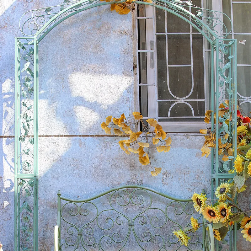 European style Vintage Iron Archway for Climbing Plants Vine Flowers Trellis Outdoor Garden Wedding Props