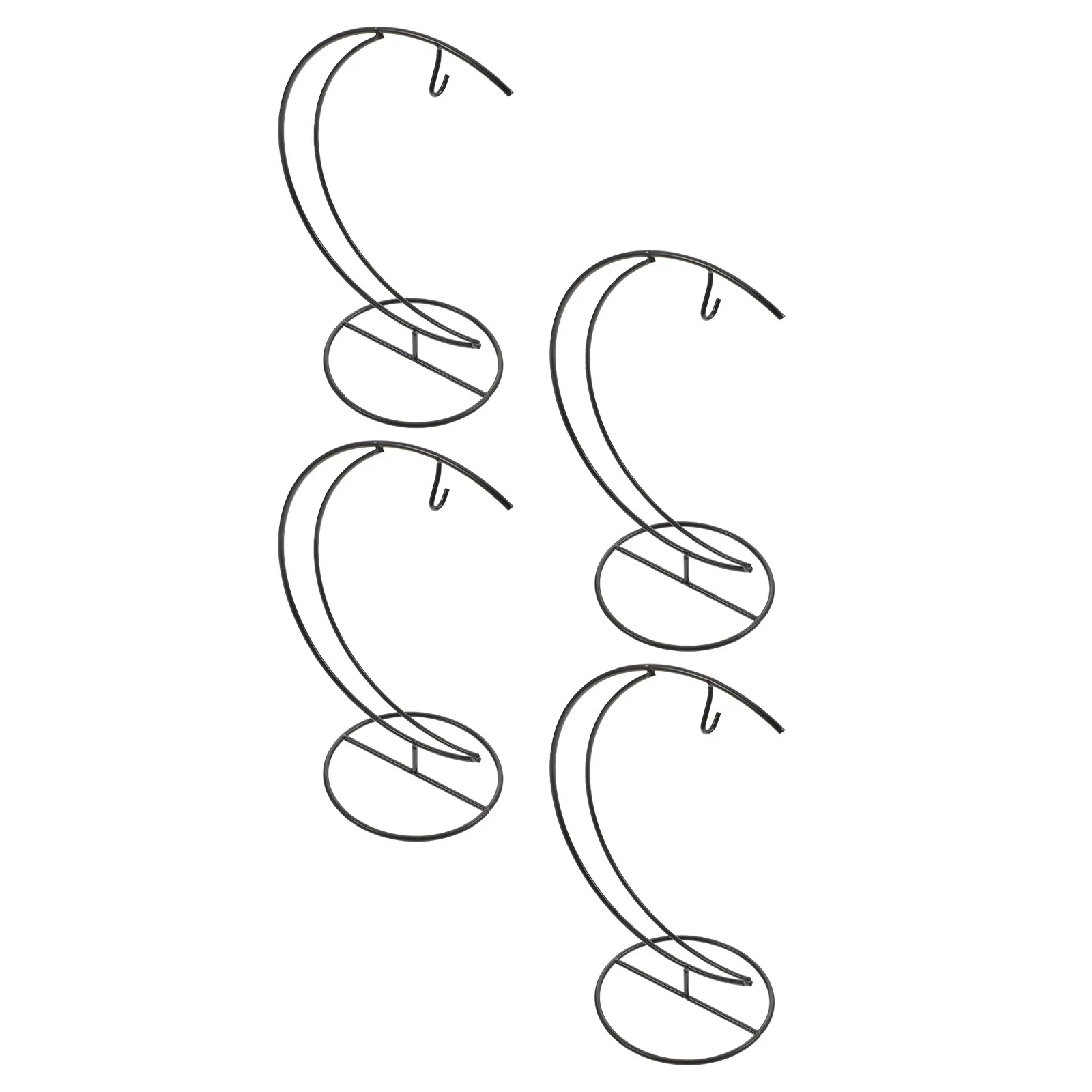 4Pcs Iron Frame Hanging Rack Moon Shaped Stable Desktop Decor Creative Glass Bottle Holder Plant Display Stand