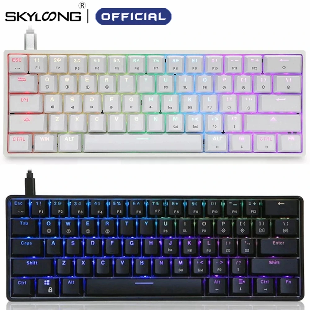 

SKYLOONG Mechanical Keyboard 60% GK61 SK61 Optical Switch Hot Swappable RGB Gamer Gaming Mini Keyboard For Desktop Tablet Laptop