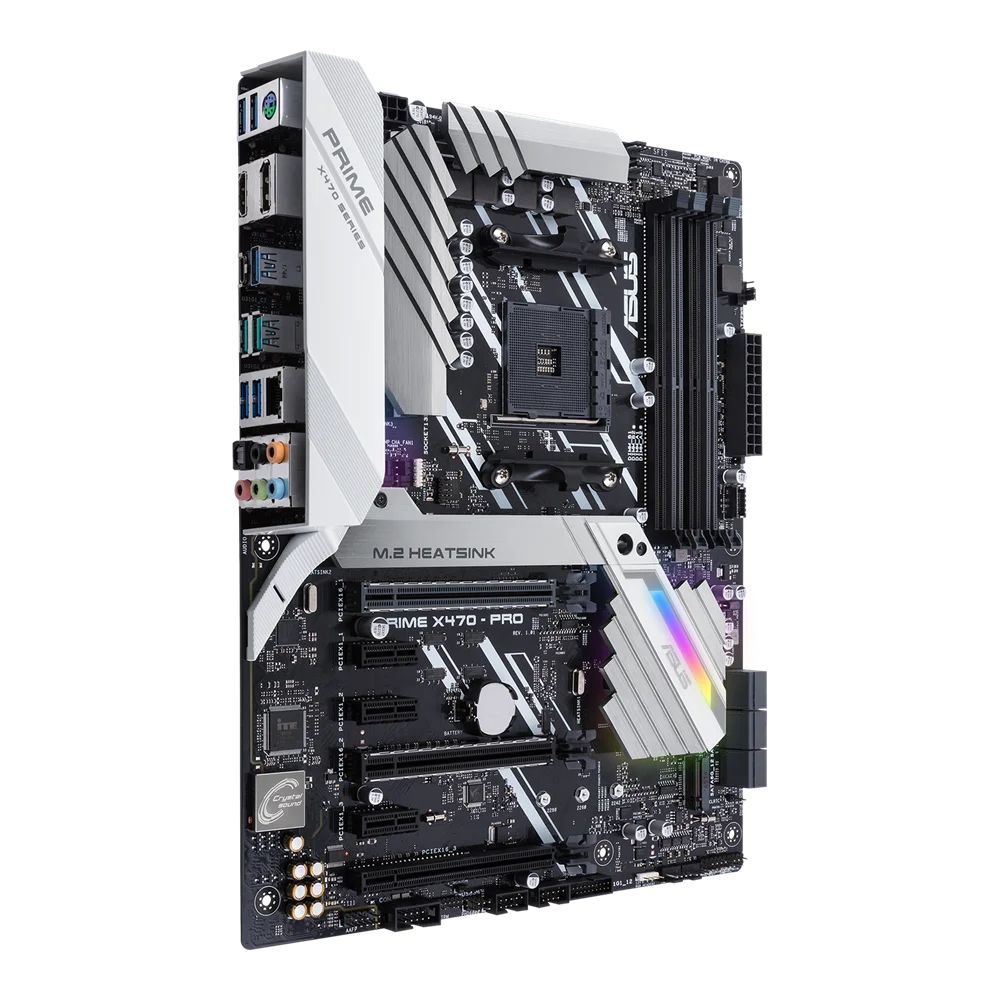 Placa-mãe PRO com chip AMD X470, soquete AM4, Ryzen, 7ª geração, série A, 4 x DDR4, PCI-E 3.0, 2 x M.2, ATX