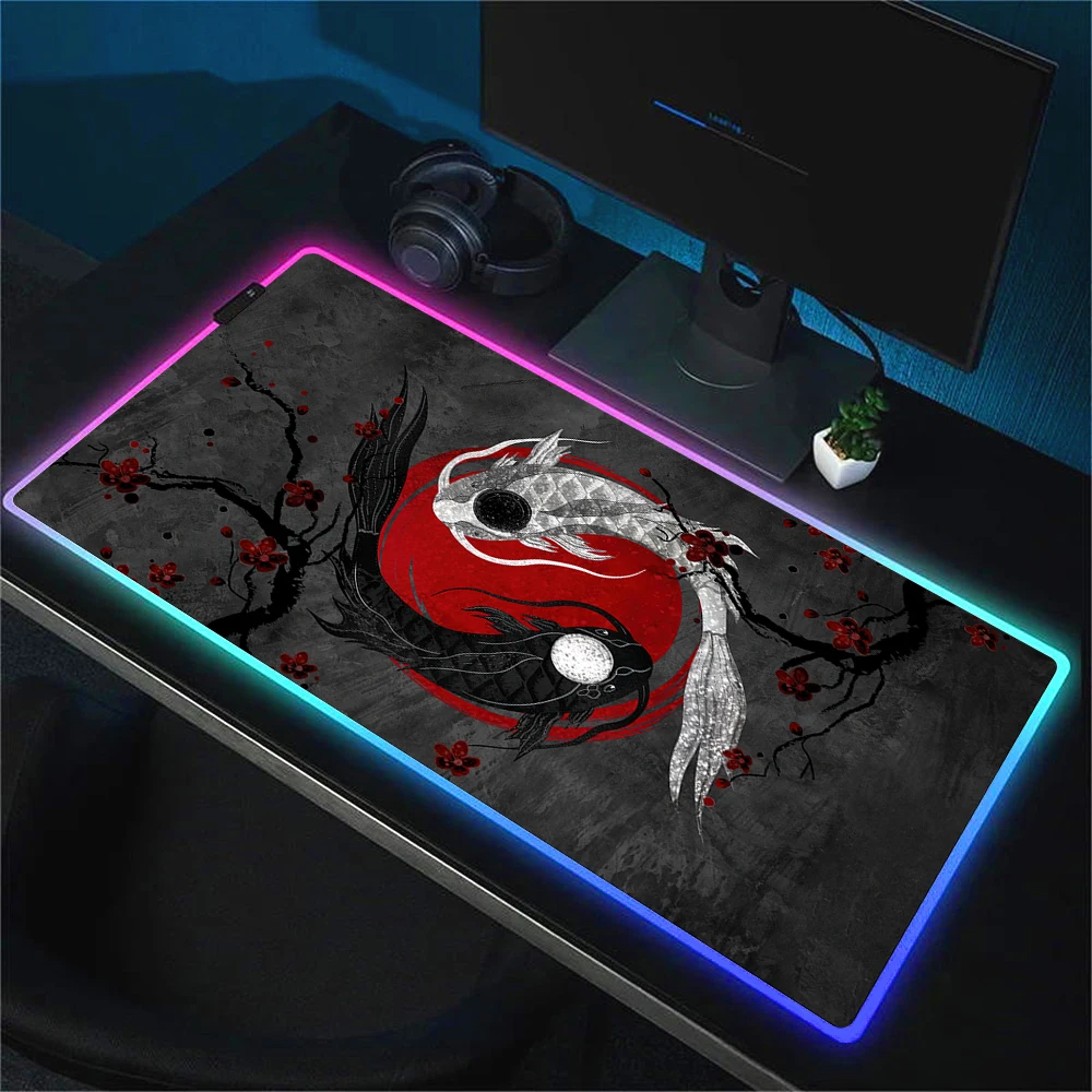 Xxl Fish Cool Mouse Pad 90x40 Office Desk Accessories Gaming Keyboard Desktops Mat Pc Gamer Rgb Mousepad Keyboard Extended Mats