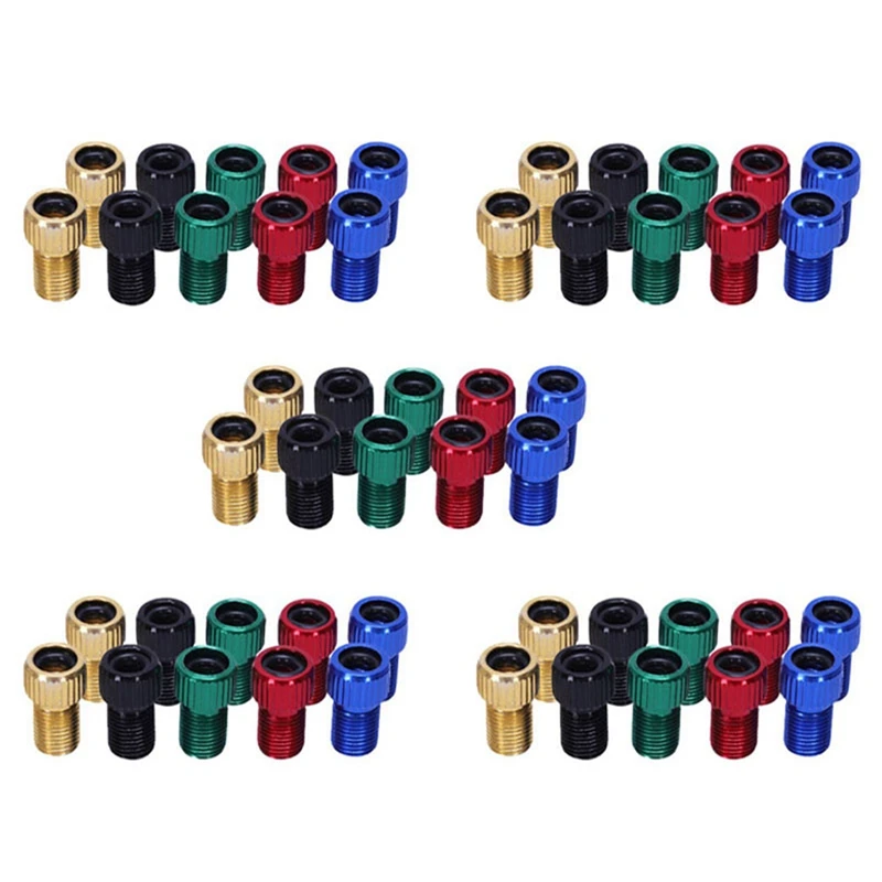 50Pcs Presta To Schrader Valve Adapter Converter Multicolor Bicycle Bike Tire Tube