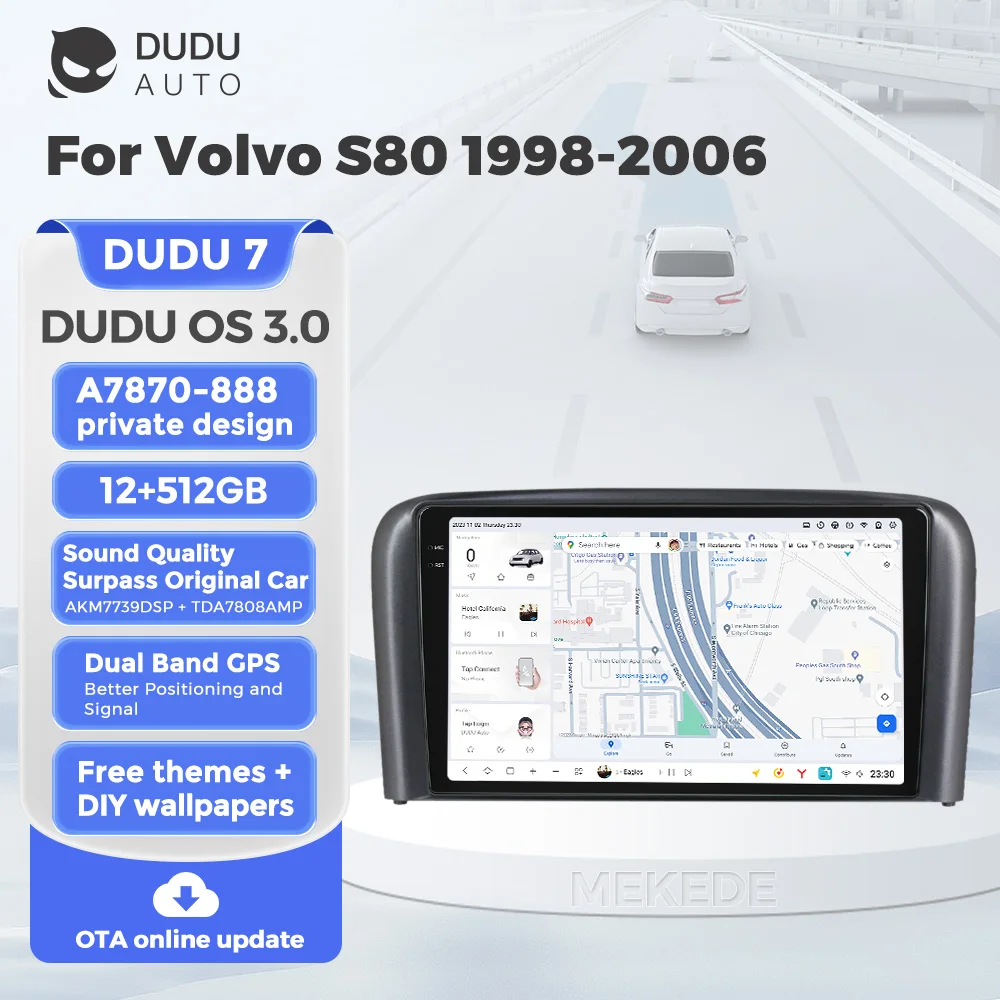 DUDU7 A7870 GPS 2Din Android Intelligent Systems Player Car Radio For VOLVO S80 1998-2006