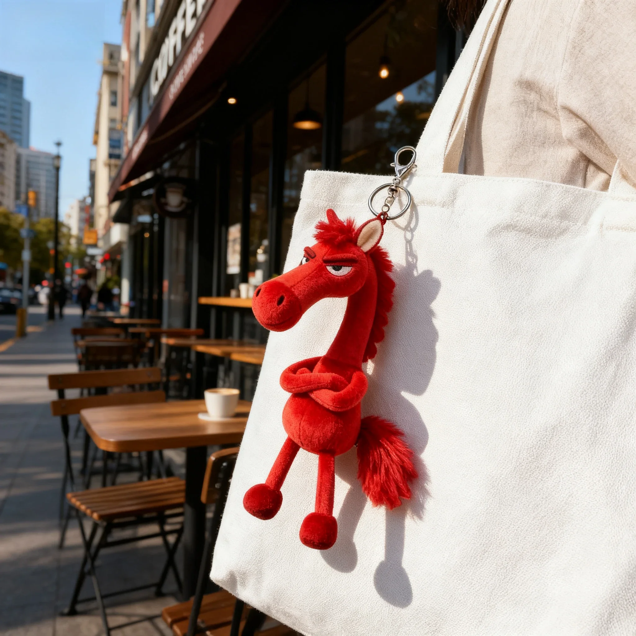 Horse Plush Keychain 2026 Zodiac Keyring Lunar New Year Mascot Lucky Charm Ornament Plush Bag Charm