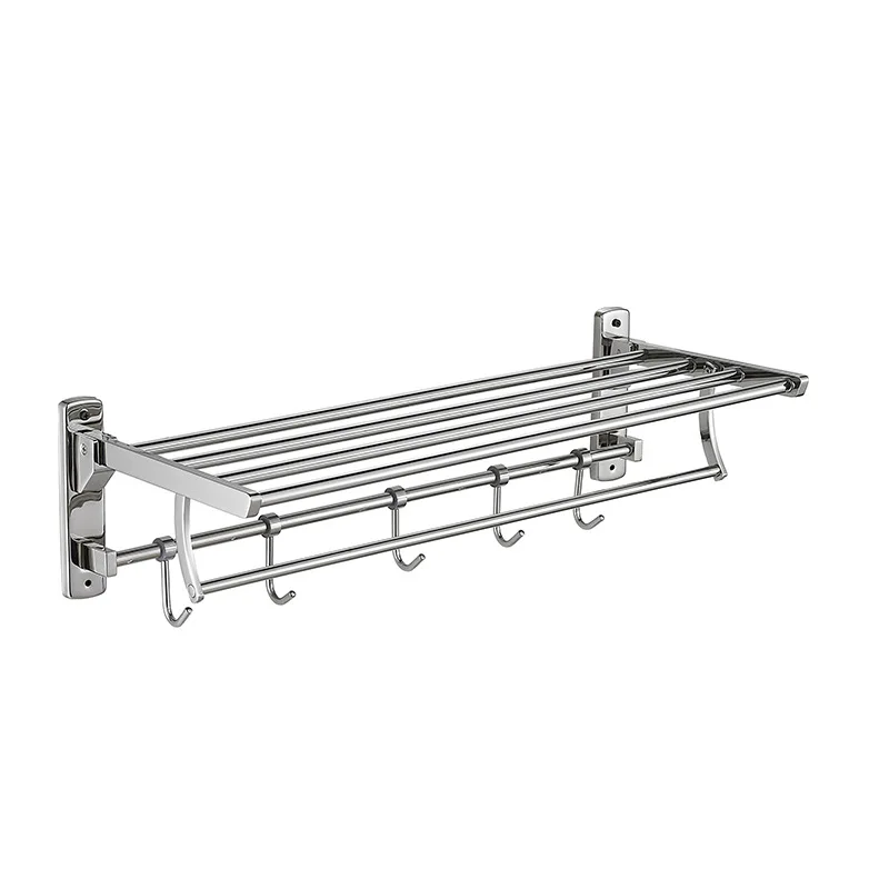 Hotel hotel bathroom toilet rack 304 stainless steel folding towel rack bath towel rack source factory