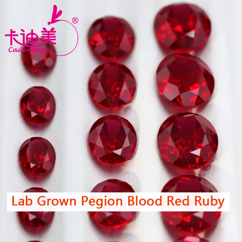 CADERMAY Oval Cut Lab Grown Pegion Blood Red Ruby Loose Stones With Inclusions For Rings Necklace Customized Smart Jewelry